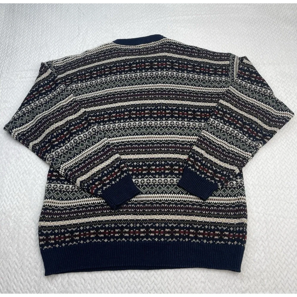 Vintage Etchings Mens Cotton Blend Striped Multicolor Size‎ L